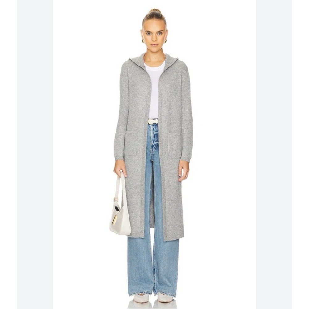 Revolve Tularosa XS Wallby Duster Cardigan Gray Metallic Wool Blend Hooded